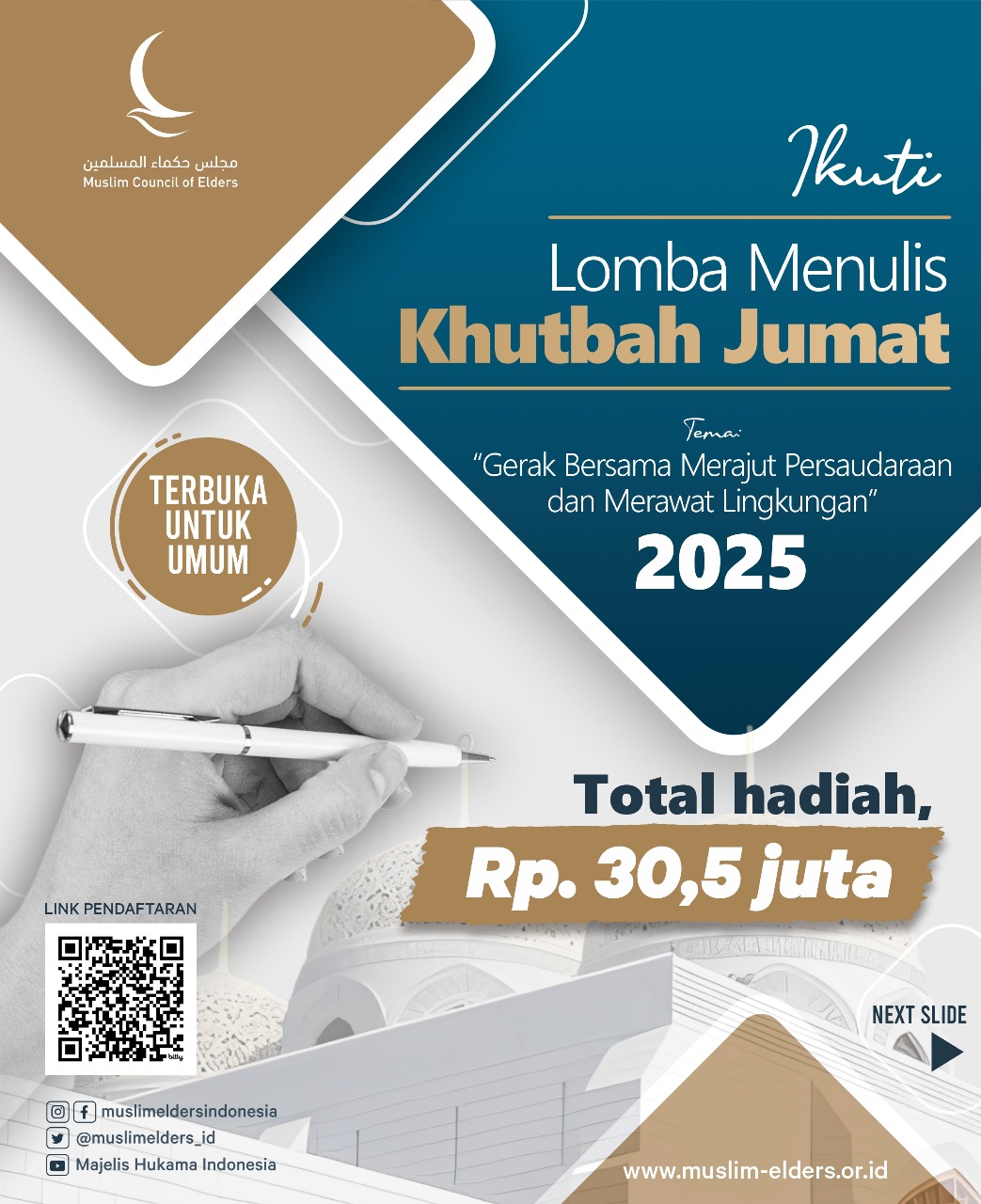 Sambut Hari Persaudaraan, MHM Kembli Gelar Lomba Menulis Khutbah Jumat dengan Total Hadiah Rp30,5Juta